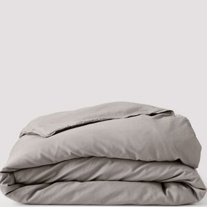 Pact Soft Dove Grey Sateen Duvet Cover Queen